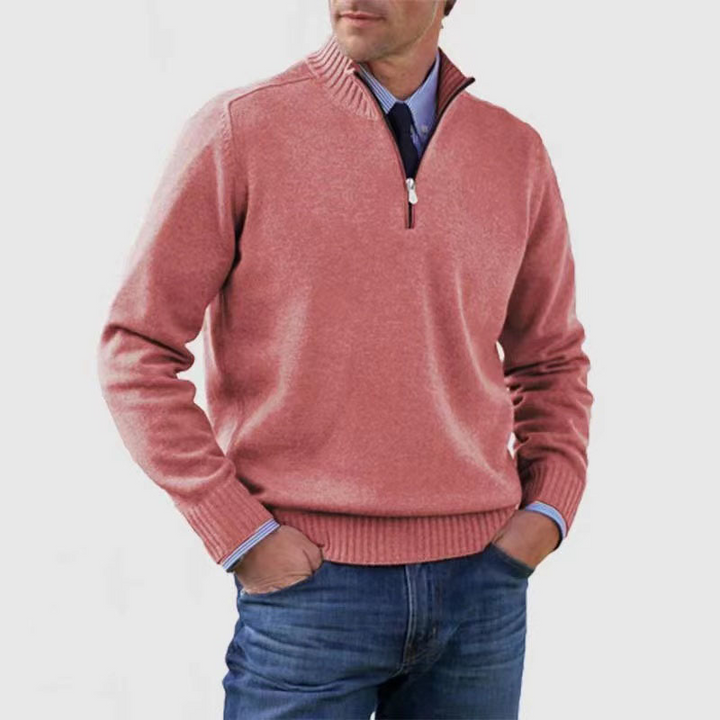 Mens_Fine_Knit_Sweater_Warm_Classic_with_Stand_Collar_Half_Zipper_8