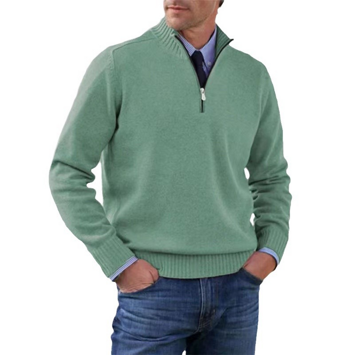 Mens_Fine_Knit_Sweater_Warm_Classic_with_Stand_Collar_Half_Zipper_9