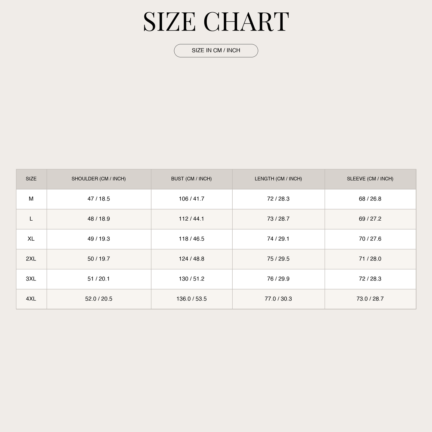 Men's Fine Knit Sweater – Warm Classic with Stand Collar Half Zipper size chart