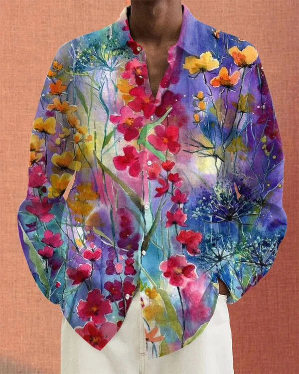 Mens_Floral_Printerd_Long_Sleeved_Shirt_1
