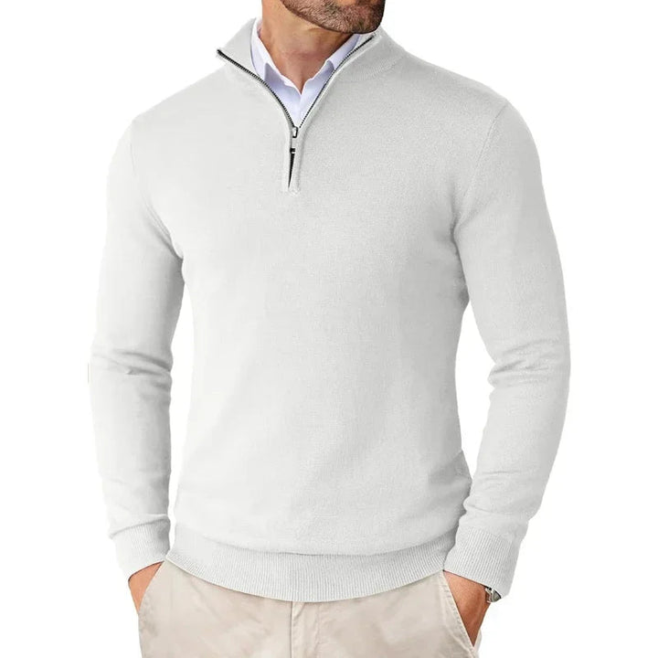 Mens_Half_Zip_Pullover_Classic_Fit_with_Stand_Up_Collar_3