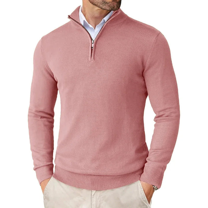 Mens_Half_Zip_Pullover_Classic_Fit_with_Stand_Up_Collar_5