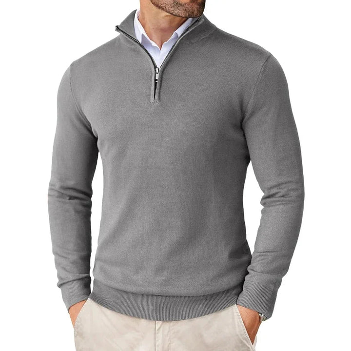 Mens_Half_Zip_Pullover_Classic_Fit_with_Stand_Up_Collar_7