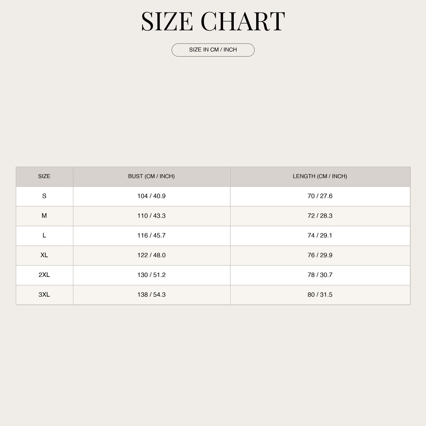 Men's Henley Knit Sweater – Comfortable Long-Sleeve Style size chart
