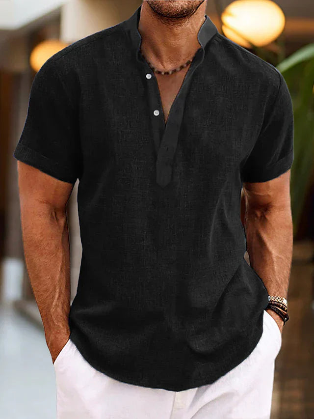 Mens_Henley_Shirt_with_short_sleeves_and_button_placket_3