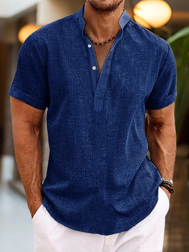 Mens_Henley_Shirt_with_short_sleeves_and_button_placket_4