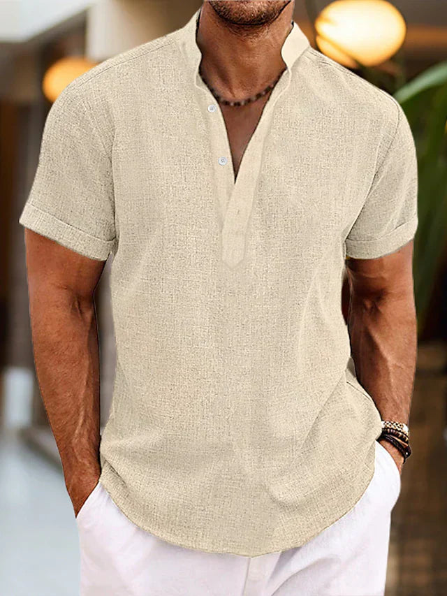 Mens_Henley_Shirt_with_short_sleeves_and_button_placket_5