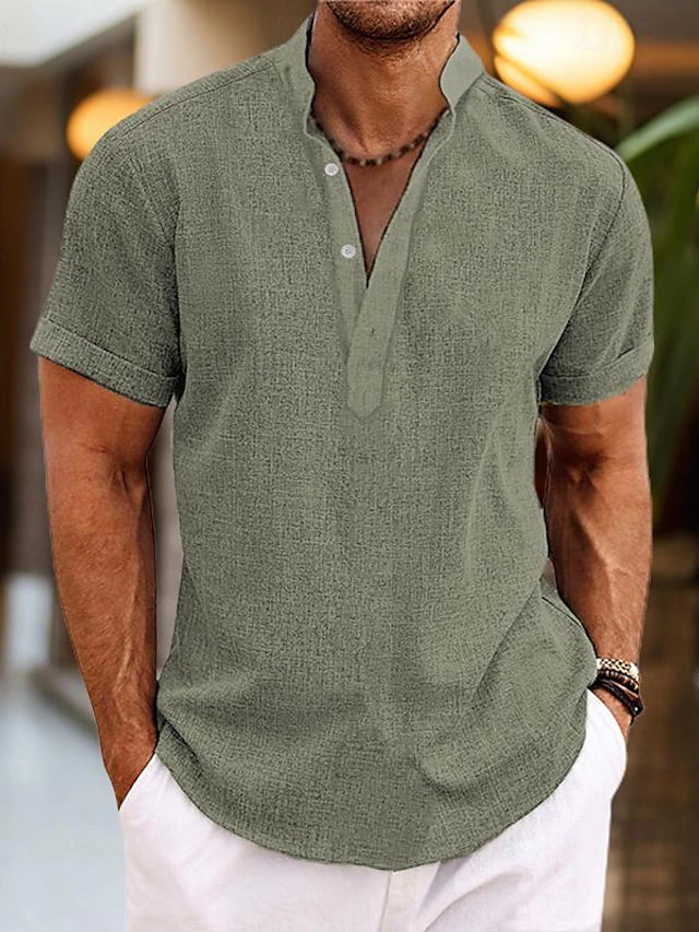 Mens_Henley_Shirt_with_short_sleeves_and_button_placket_7