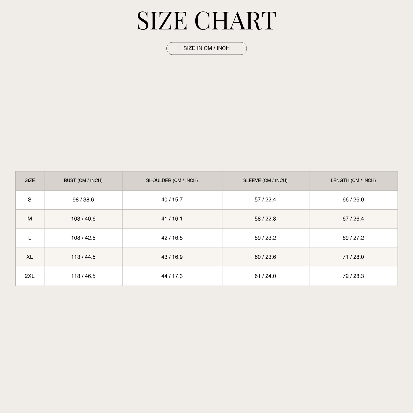 Men's Knit Hoodie – Knit Design and Contrast Hood size chart