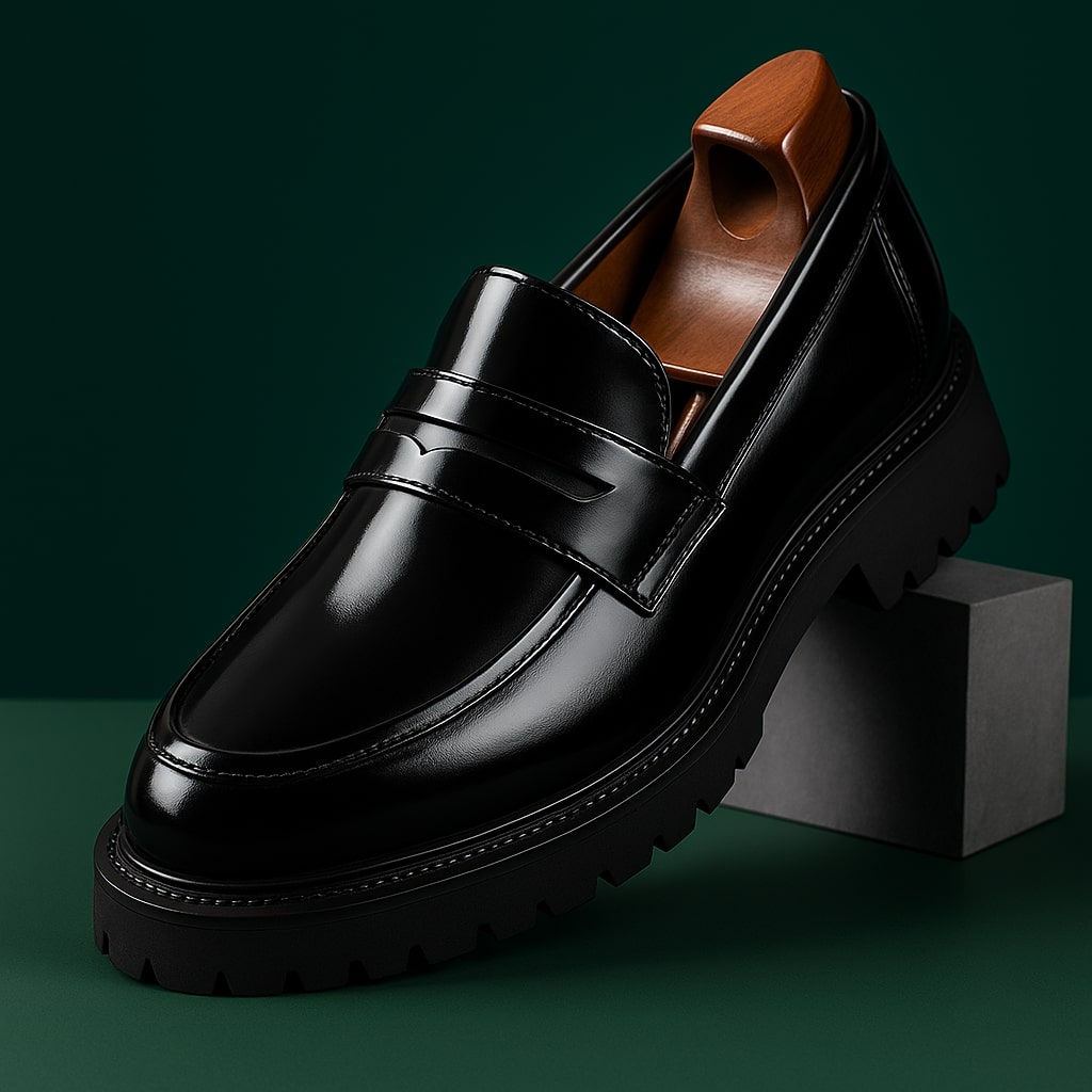 Mens_Leather_Penny_Loafer_Chunky_Platform_Sole_and_Slip_on_Style_1