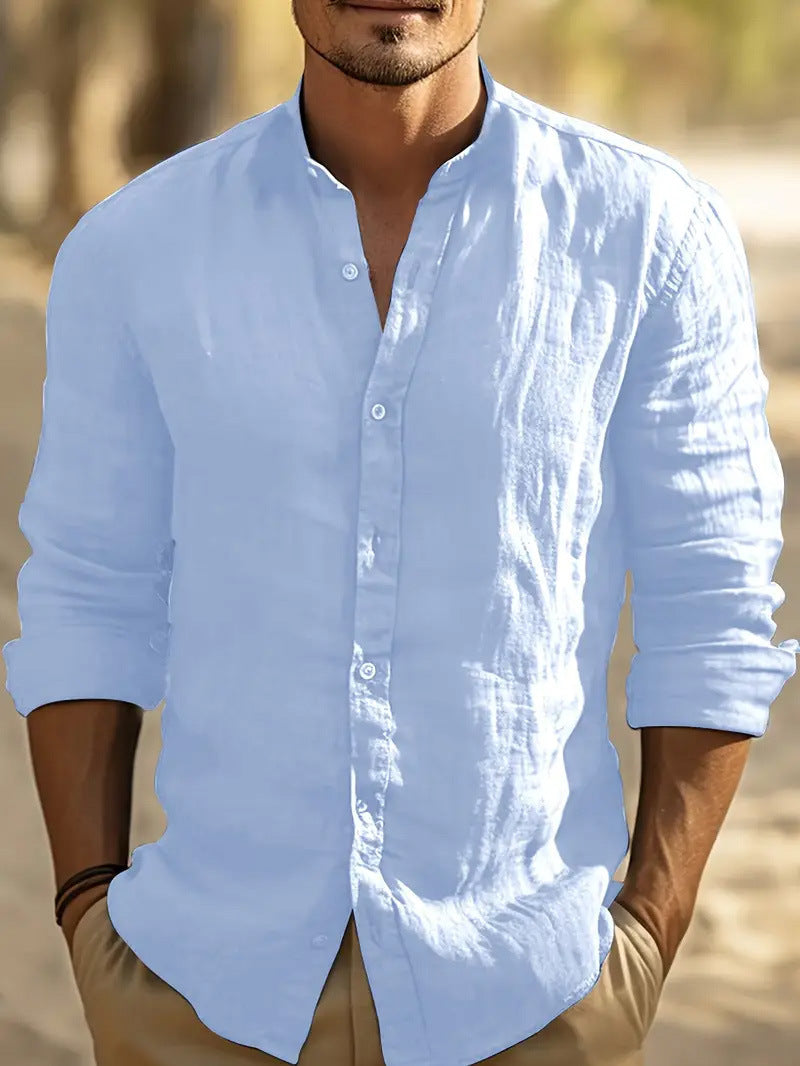 Mens_Lightweight_Shirt_Modern_Mandarin_Collar_Design_9