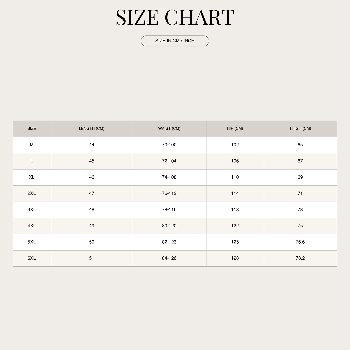 Men's Linen Drawstring Shorts – Light and Breathable size chart