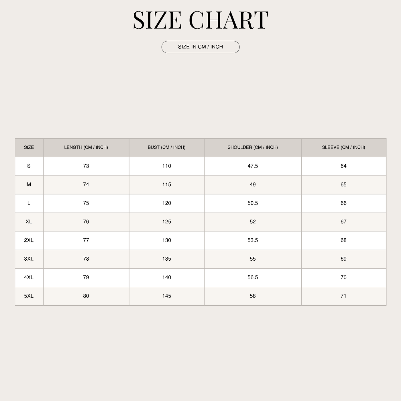 Men's Summer Casual Linen Henley Shirt – Relaxed Fit and Button Neck size chart