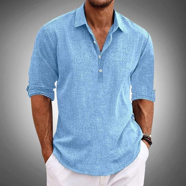 Mens_Linen_Polo_Shirt_Breathable_and_Lightweight_with_Button_2
