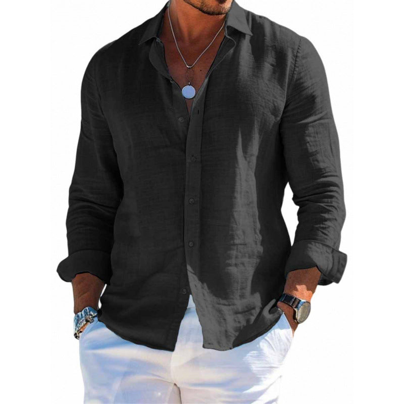 Mens_Linen_Shirt_With_Button_Placket_and_Long_Sleeves_1