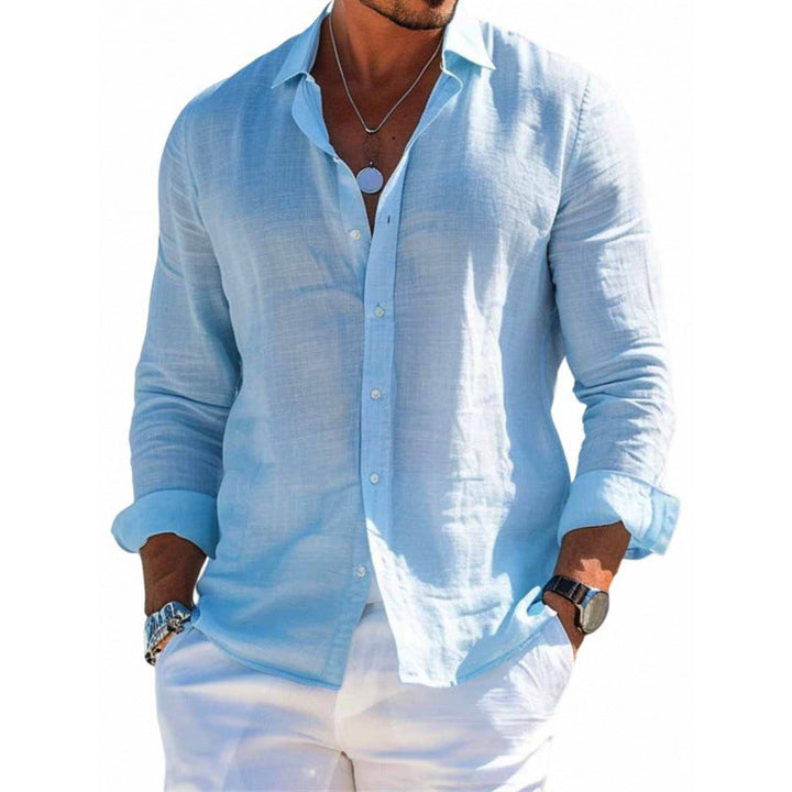 Mens_Linen_Shirt_With_Button_Placket_and_Long_Sleeves_3