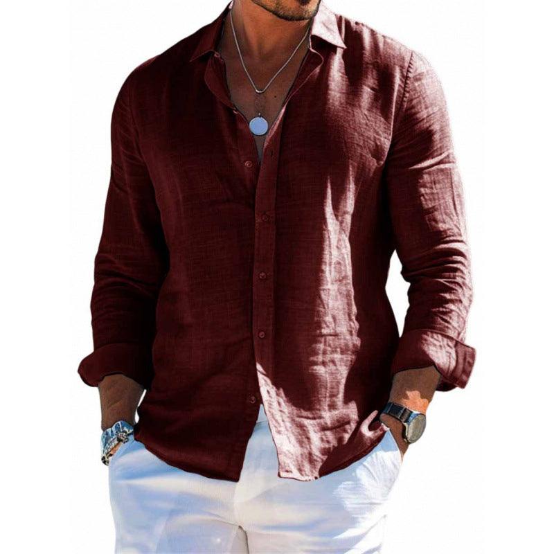 Mens_Linen_Shirt_With_Button_Placket_and_Long_Sleeves_9
