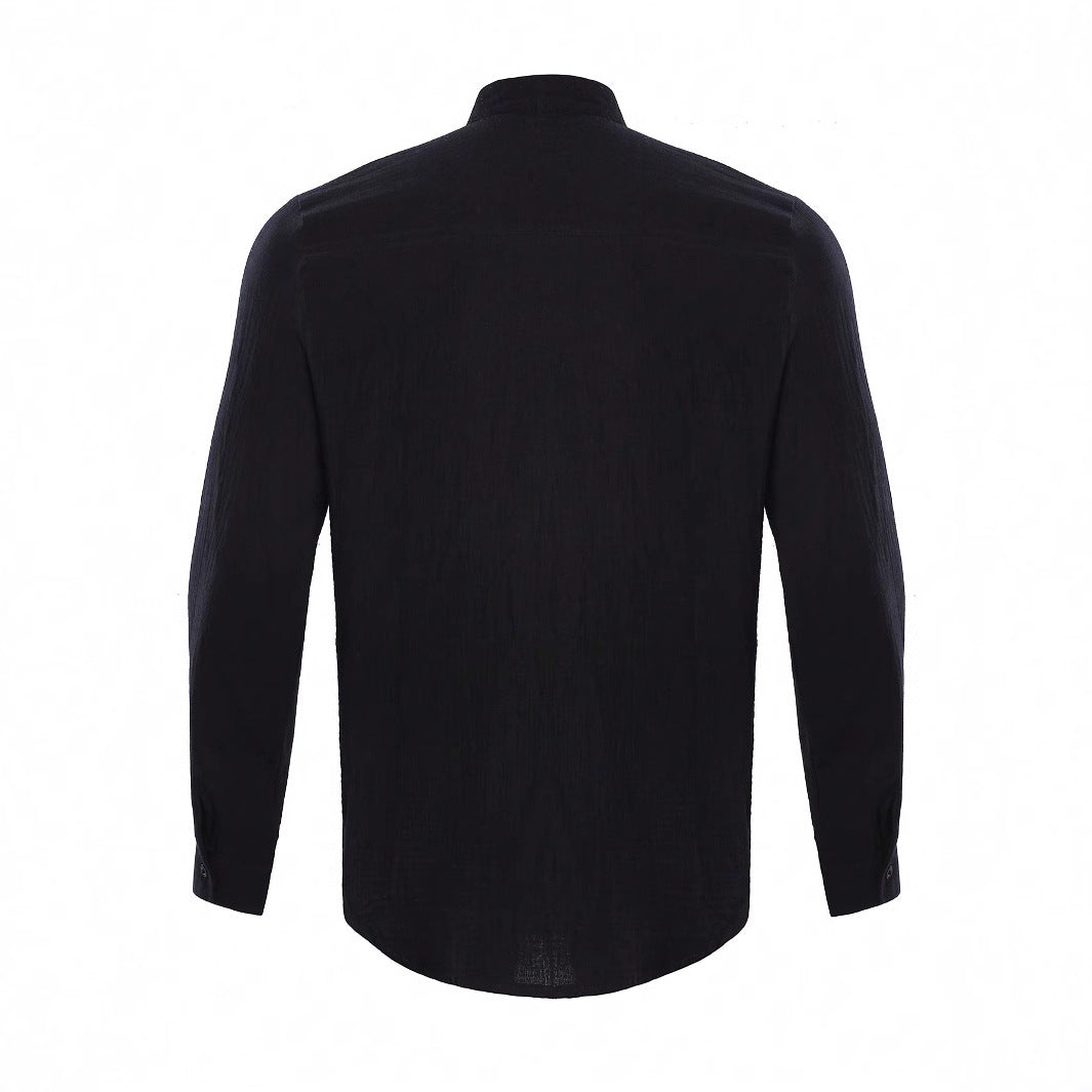 Mens_Linen_Shirt_with_Band_Collar_and_Button_Placket_3