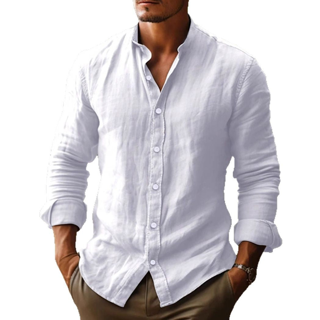 Mens_Linen_Shirt_with_Band_Collar_and_Button_Placket_5
