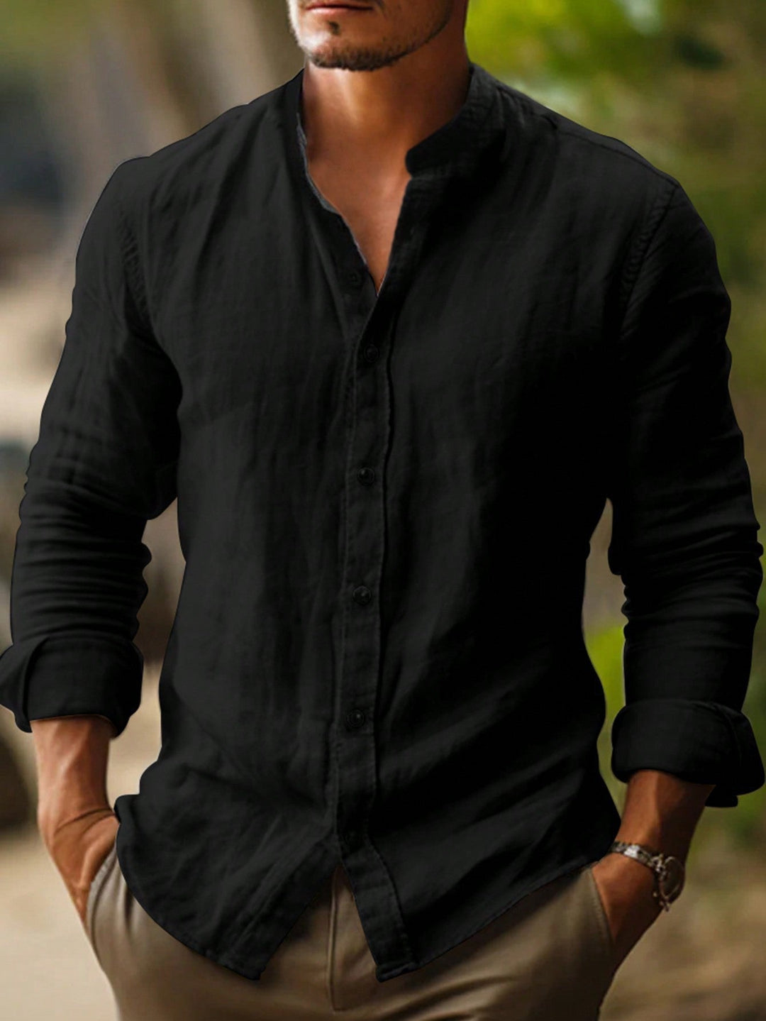 Mens_Linen_Shirt_with_Band_Collar_and_Button_Placket_8