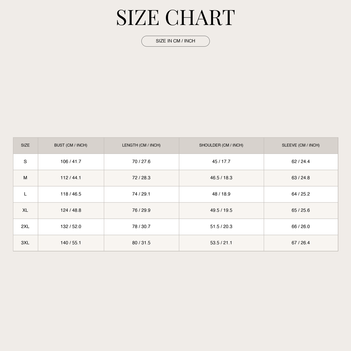 Men's Long-Sleeve Polo Shirt – Clear Collar and Sporty Fit size chart
