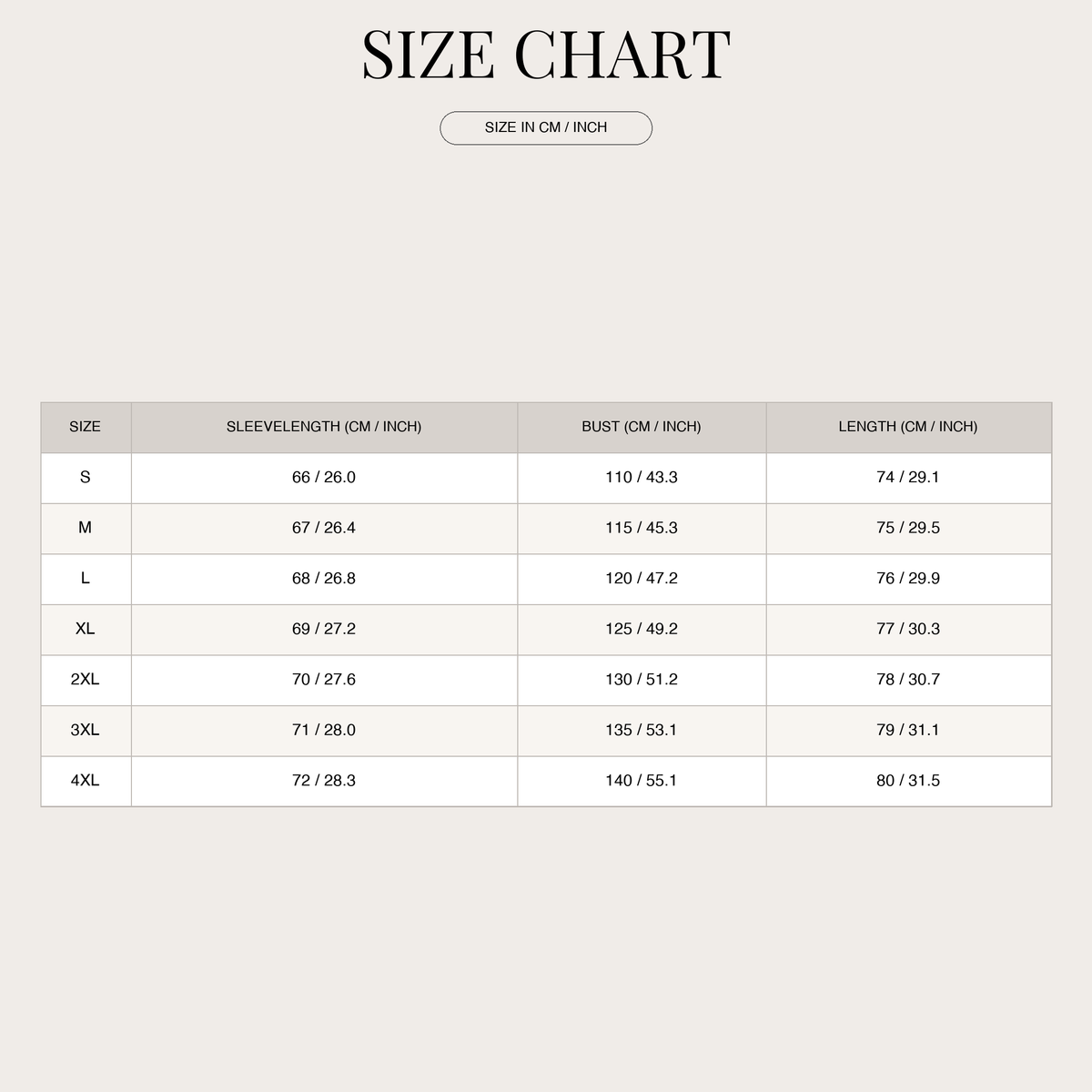Men's Long-Sleeve Polo Shirt – Durable and Enduring size chart