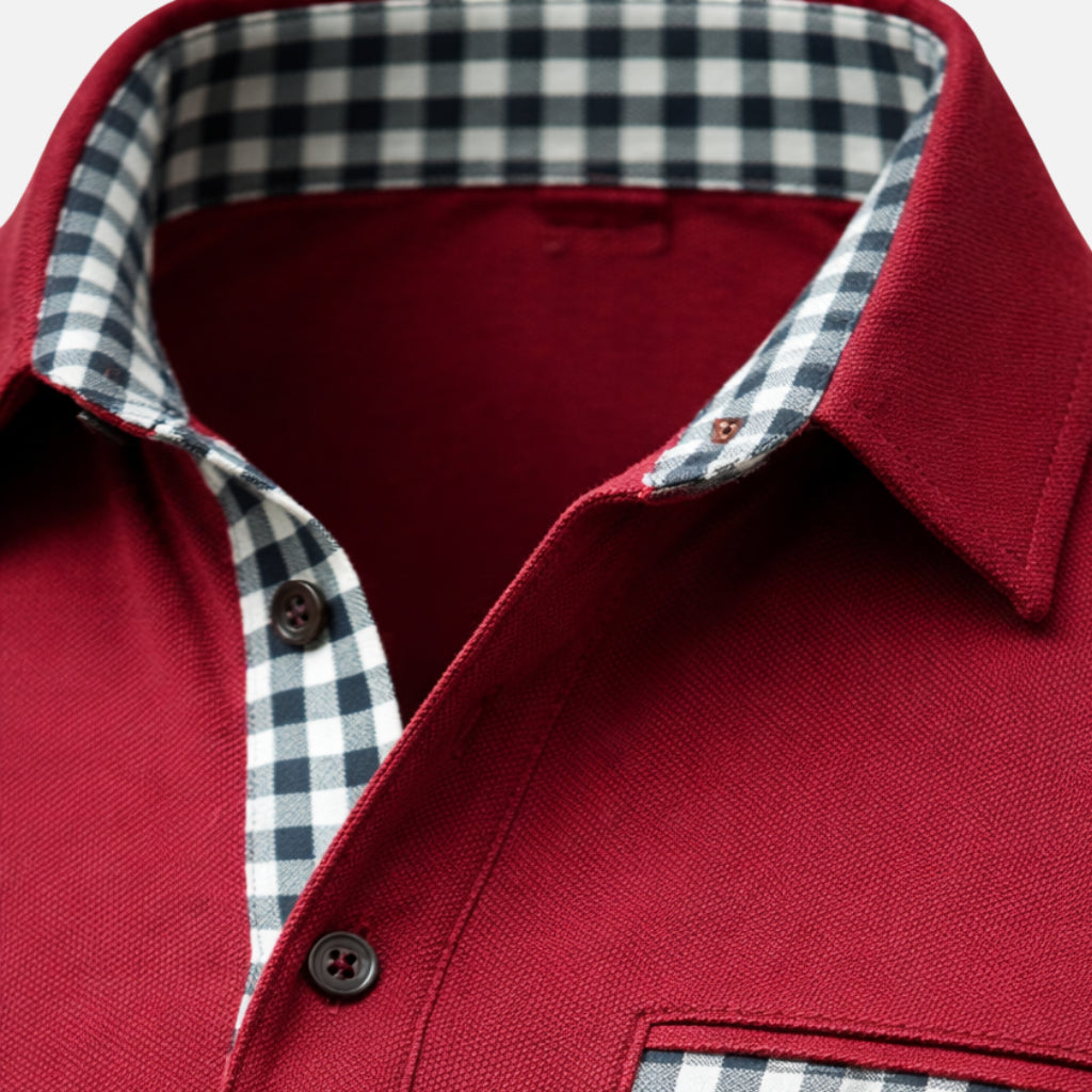 Mens_Long_Sleeve_Polo_Shirt_Plaid_Trim_Collar_Detail_8