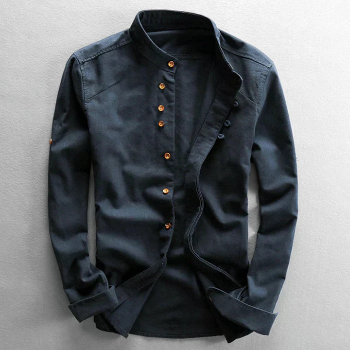 Mens_Long_Sleeve_Polo_Stand_Up_Collar_and_Comfortable_Fit_1