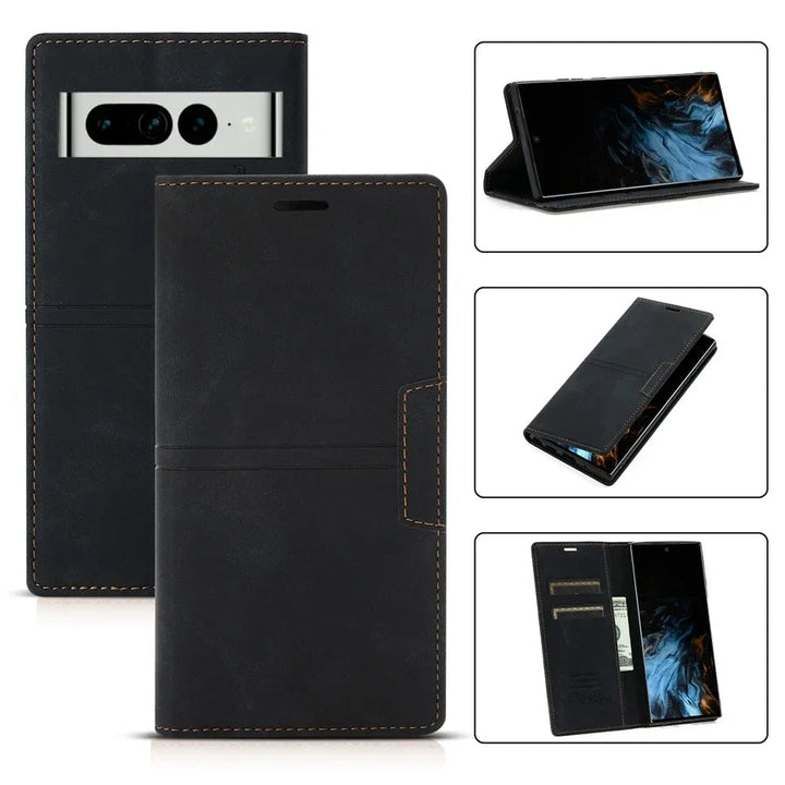 Men's Magnetic Leather Wallet Case – With Flip-Case Function 3