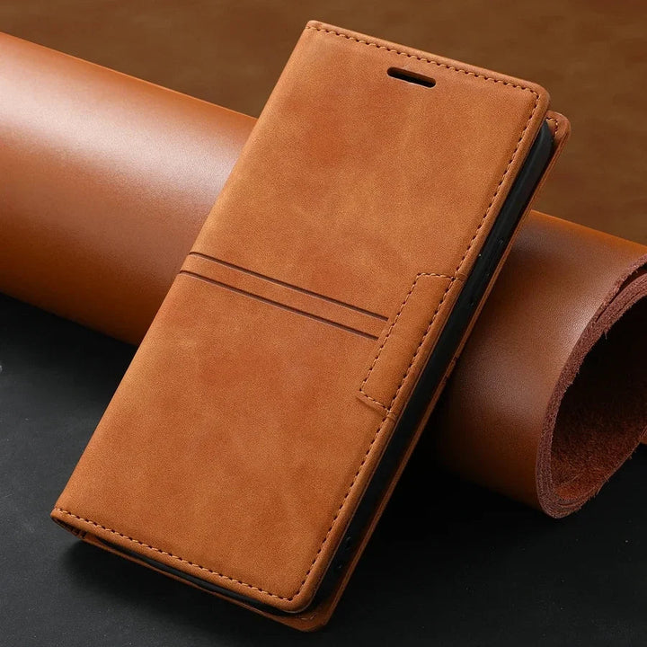 Men's Magnetic Leather Wallet Case – With Flip-Case Function 4