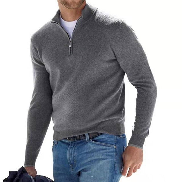 Mens_Merino_Wool_Knit_Sweater_V_Neck_with_Zipper_12
