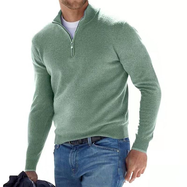 Mens_Merino_Wool_Knit_Sweater_V_Neck_with_Zipper_13
