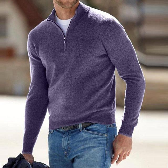 Mens_Merino_Wool_Knit_Sweater_V_Neck_with_Zipper_16