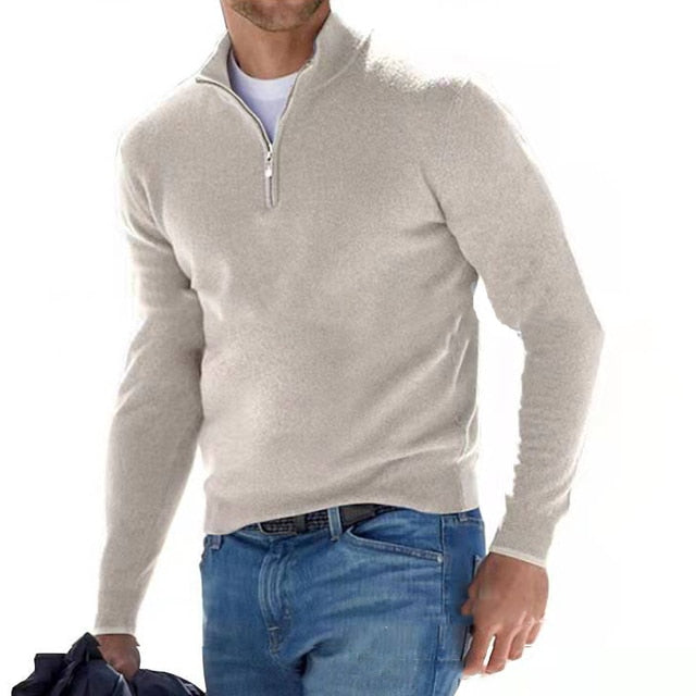Mens_Merino_Wool_Knit_Sweater_V_Neck_with_Zipper_9