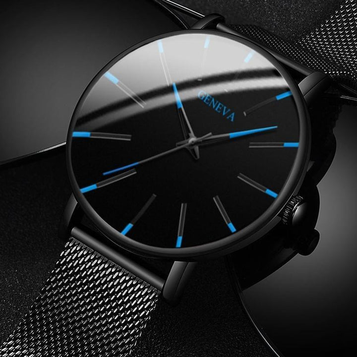 Men's Minimalist Watch – Black Dial and Clear Design 3