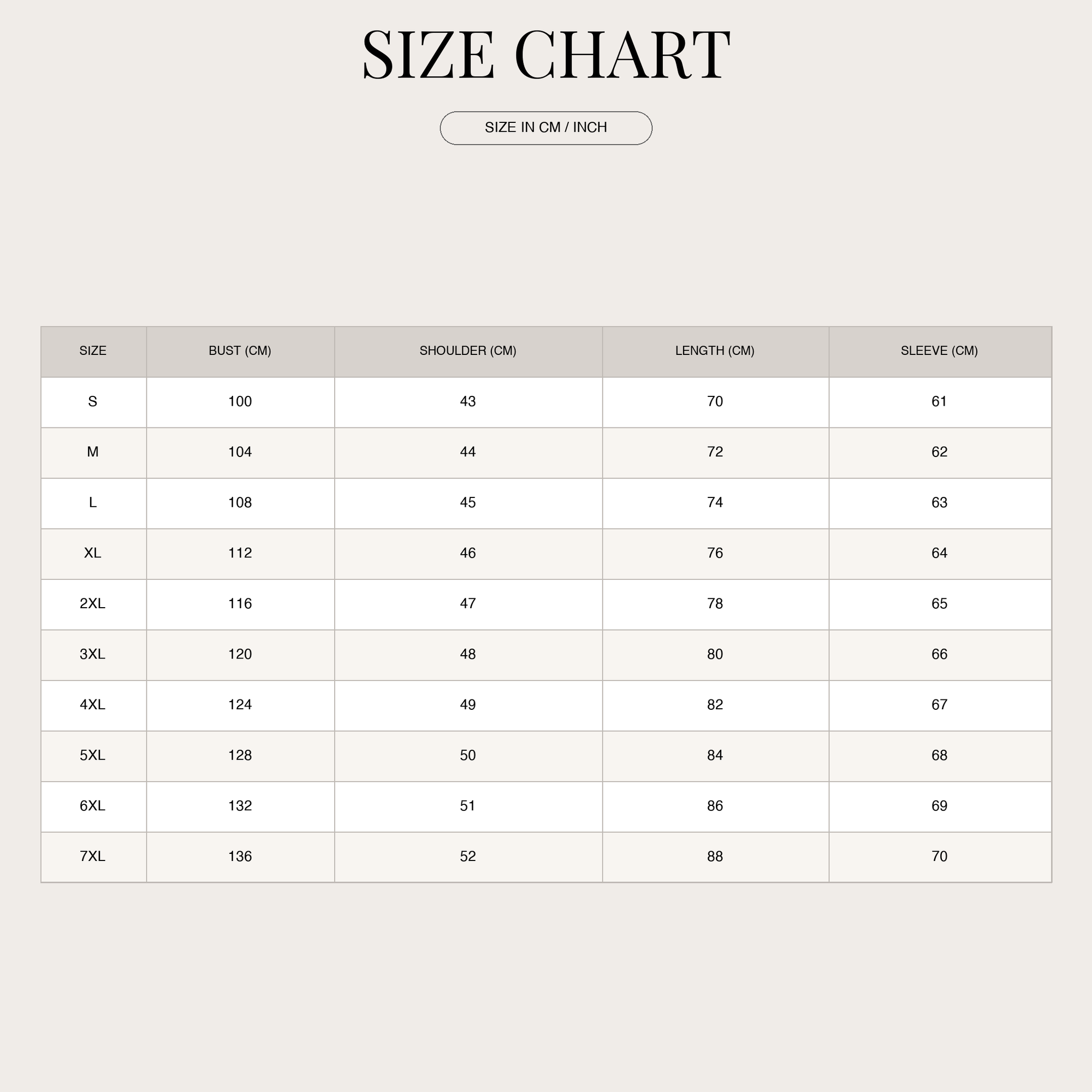 Size Chart