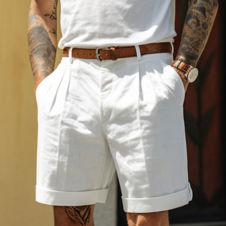 Mens_Modern_Twill_Shorts_Slim_Fit_for_Summer_and_Polished_Style_1