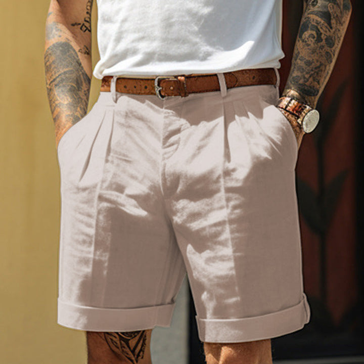Mens_Modern_Twill_Shorts_Slim_Fit_for_Summer_and_Polished_Style_2