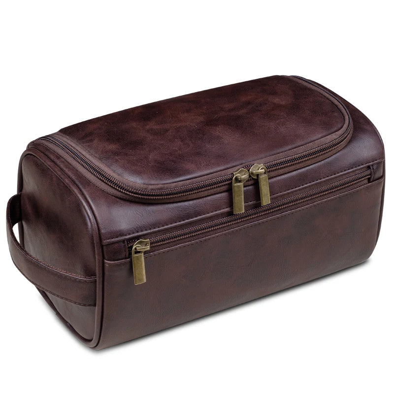 Men's Noble Leather Toiletry Bag – Three-Layer & Water-Repellent 4