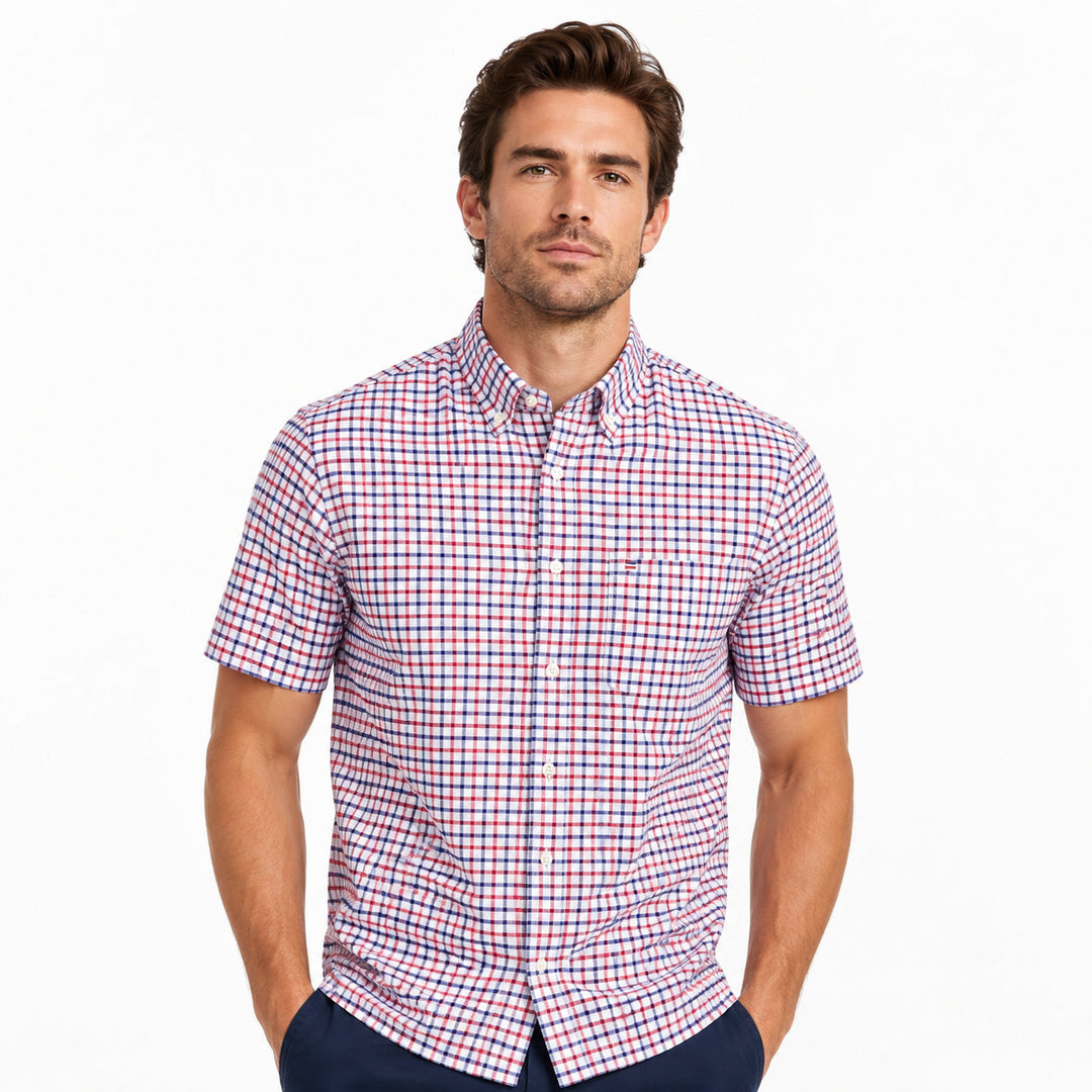 Mens_Oxford_Shirt_Short_Sleeve_Cotton_with_Classic_Fit_1
