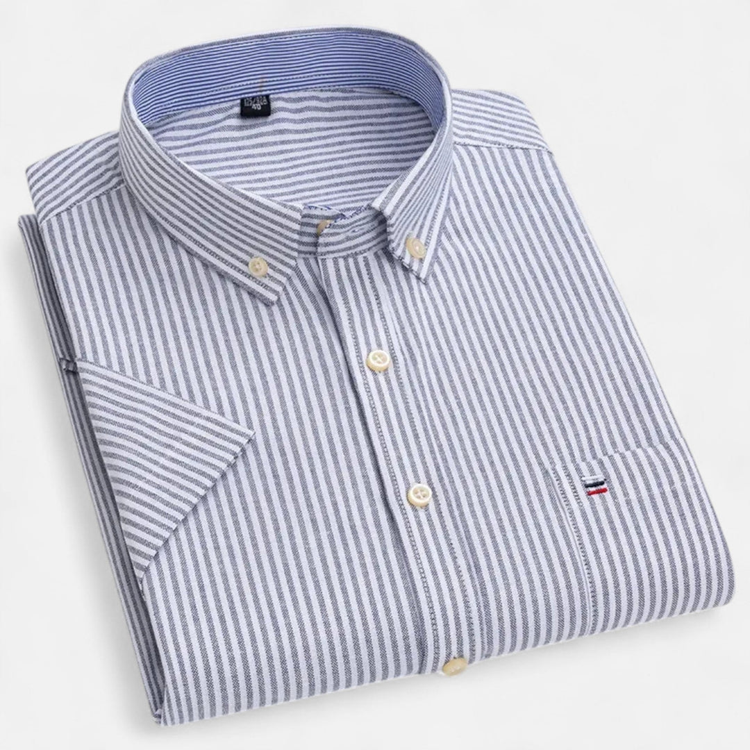 Mens_Oxford_Shirt_Short_Sleeve_Cotton_with_Classic_Fit_10