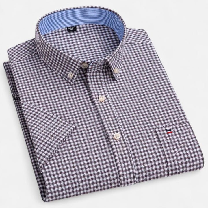 Mens_Oxford_Shirt_Short_Sleeve_Cotton_with_Classic_Fit_11