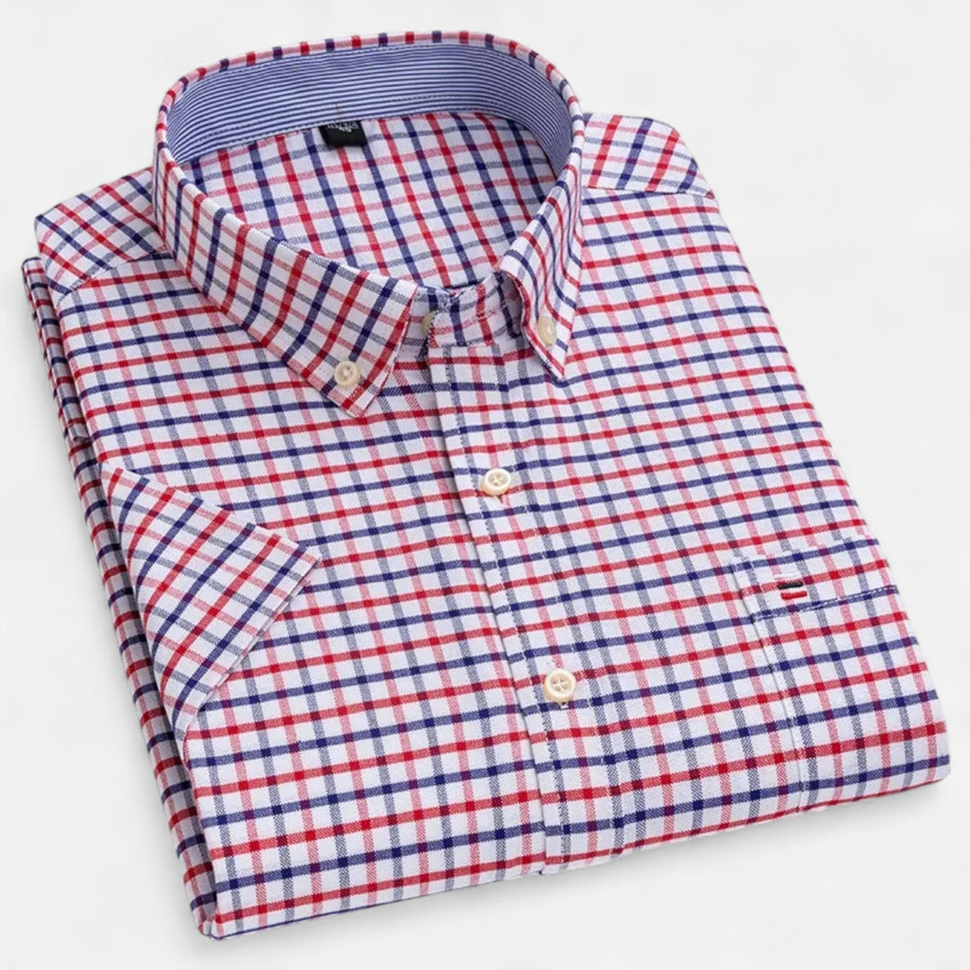 Mens_Oxford_Shirt_Short_Sleeve_Cotton_with_Classic_Fit_3
