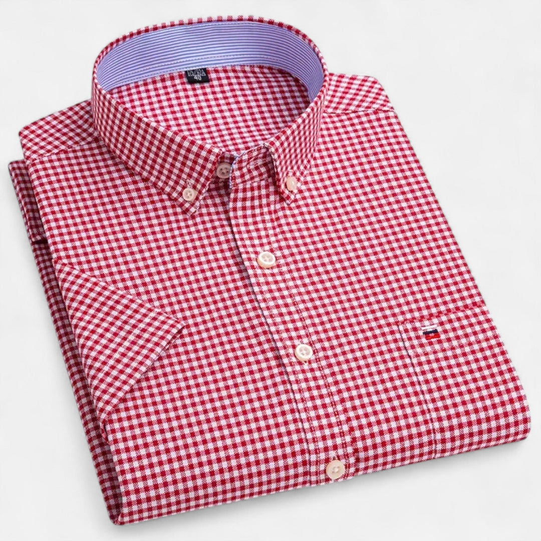 Mens_Oxford_Shirt_Short_Sleeve_Cotton_with_Classic_Fit_4