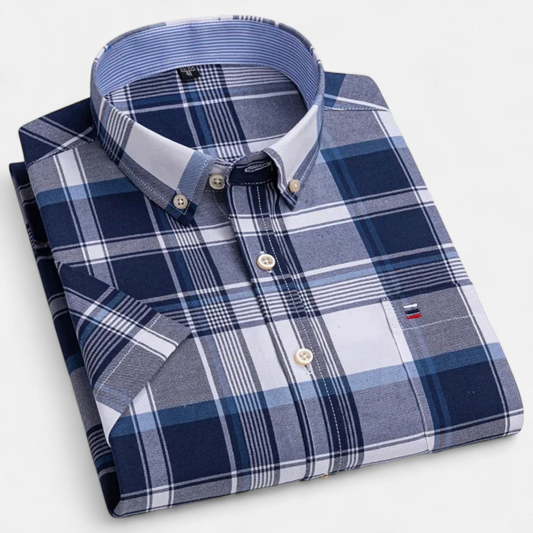 Mens_Oxford_Shirt_Short_Sleeve_Cotton_with_Classic_Fit_5