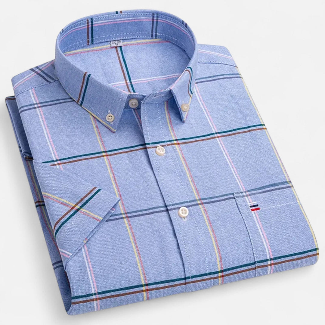 Mens_Oxford_Shirt_Short_Sleeve_Cotton_with_Classic_Fit_6