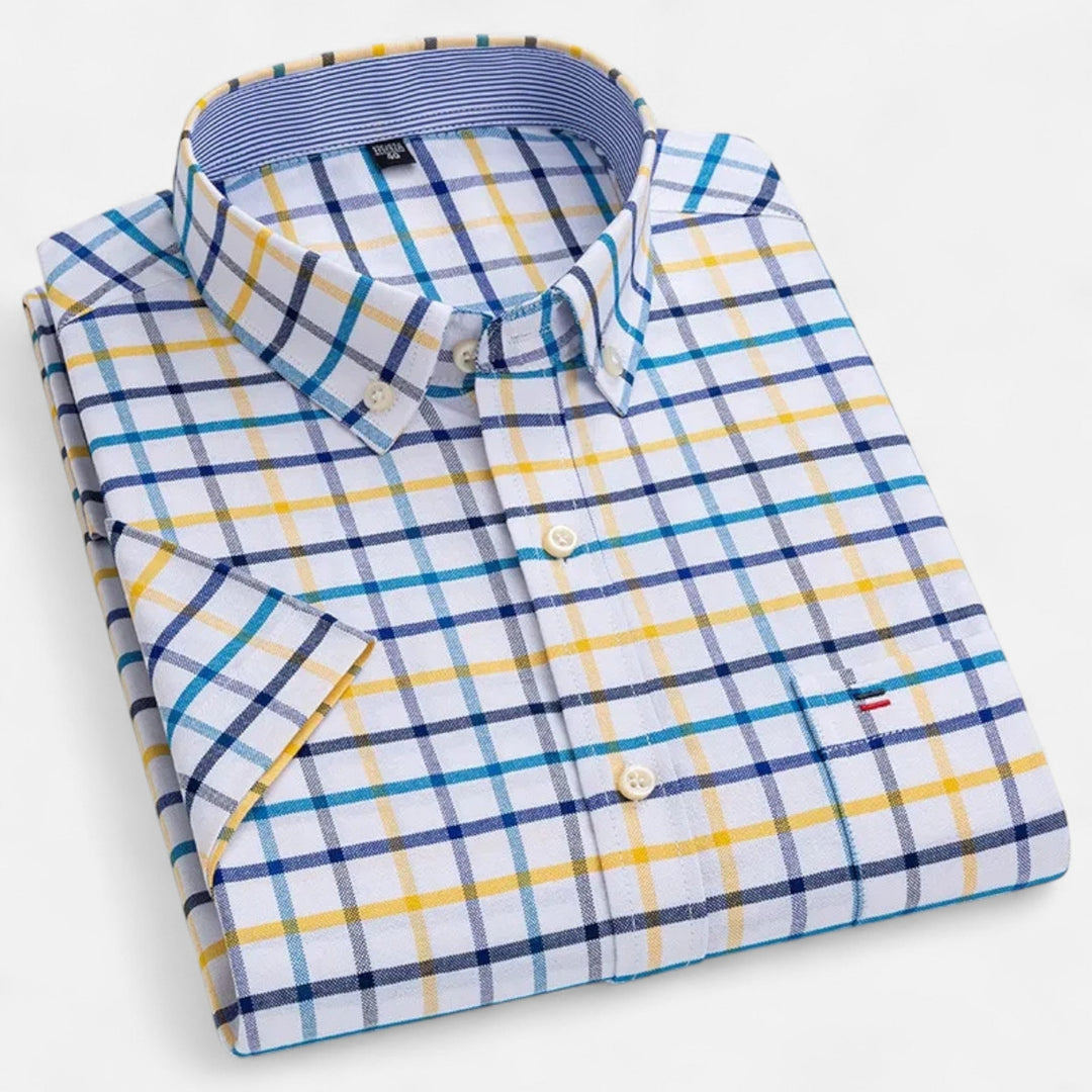 Mens_Oxford_Shirt_Short_Sleeve_Cotton_with_Classic_Fit_7