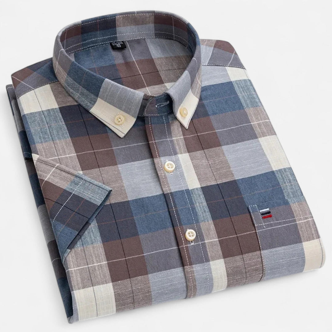 Mens_Oxford_Shirt_Short_Sleeve_Cotton_with_Classic_Fit_8