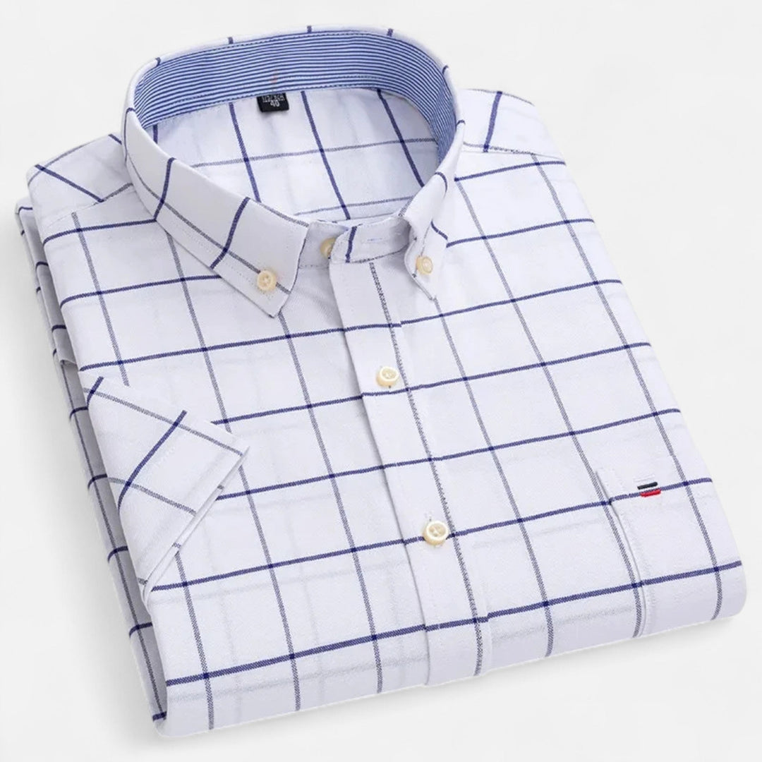 Mens_Oxford_Shirt_Short_Sleeve_Cotton_with_Classic_Fit_9