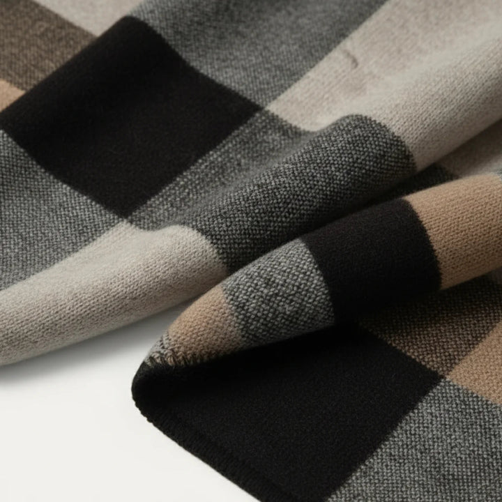 Men's Plaid Scarf Made of Knitted Wool Blend – Extra Long for Warm Winter Days 16